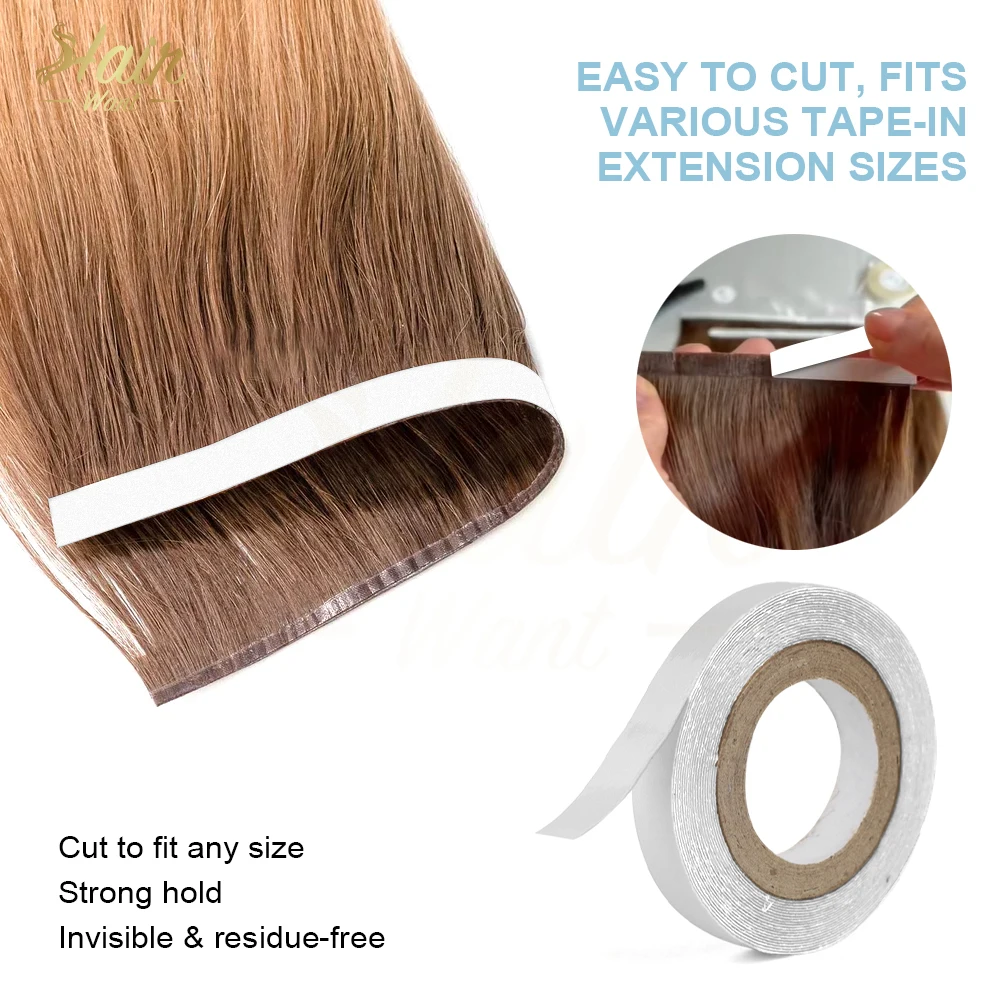 Capelli Vuoi il nastro per l'estensione dei capelli Rotolo di nastro monofacciale da 3 metri Rotolo di nastro impermeabile ultra tenuto per estensioni di trama di nastro/nastro