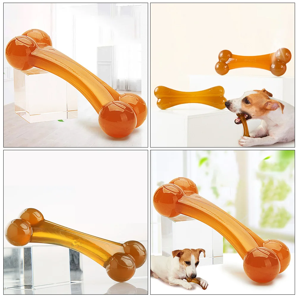 

Dog Bone Chew-Resistant Wear-Resistant Pu Interactive Training For Puppies Portable Household Pet Plaything Supply