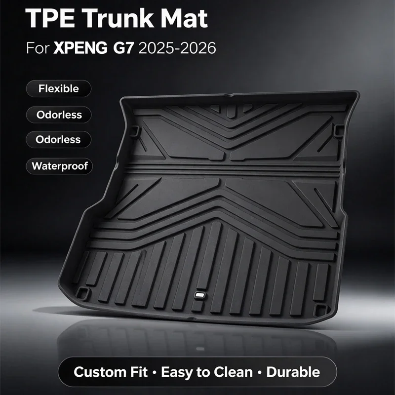 For XPENG G7 2025-2026 Eco-Friendly TPE Trunk Mat Non-Slip Dustproof Car Cargo Liner Auto Interior Accessories