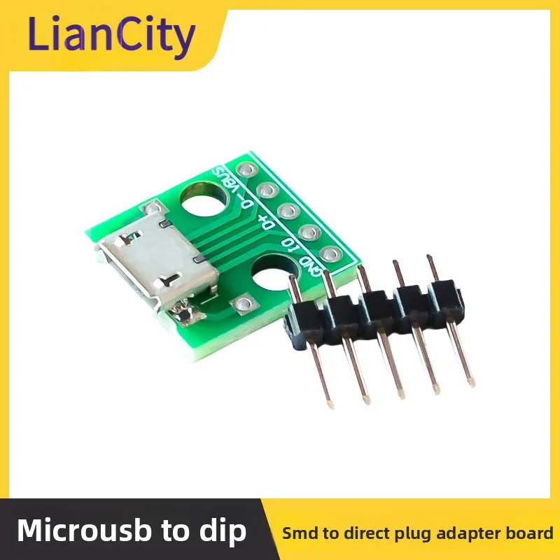 MICRO USBTurnDip UsbBType Mike5p Surface Mount to Direct Plug Switchboard Welded Female