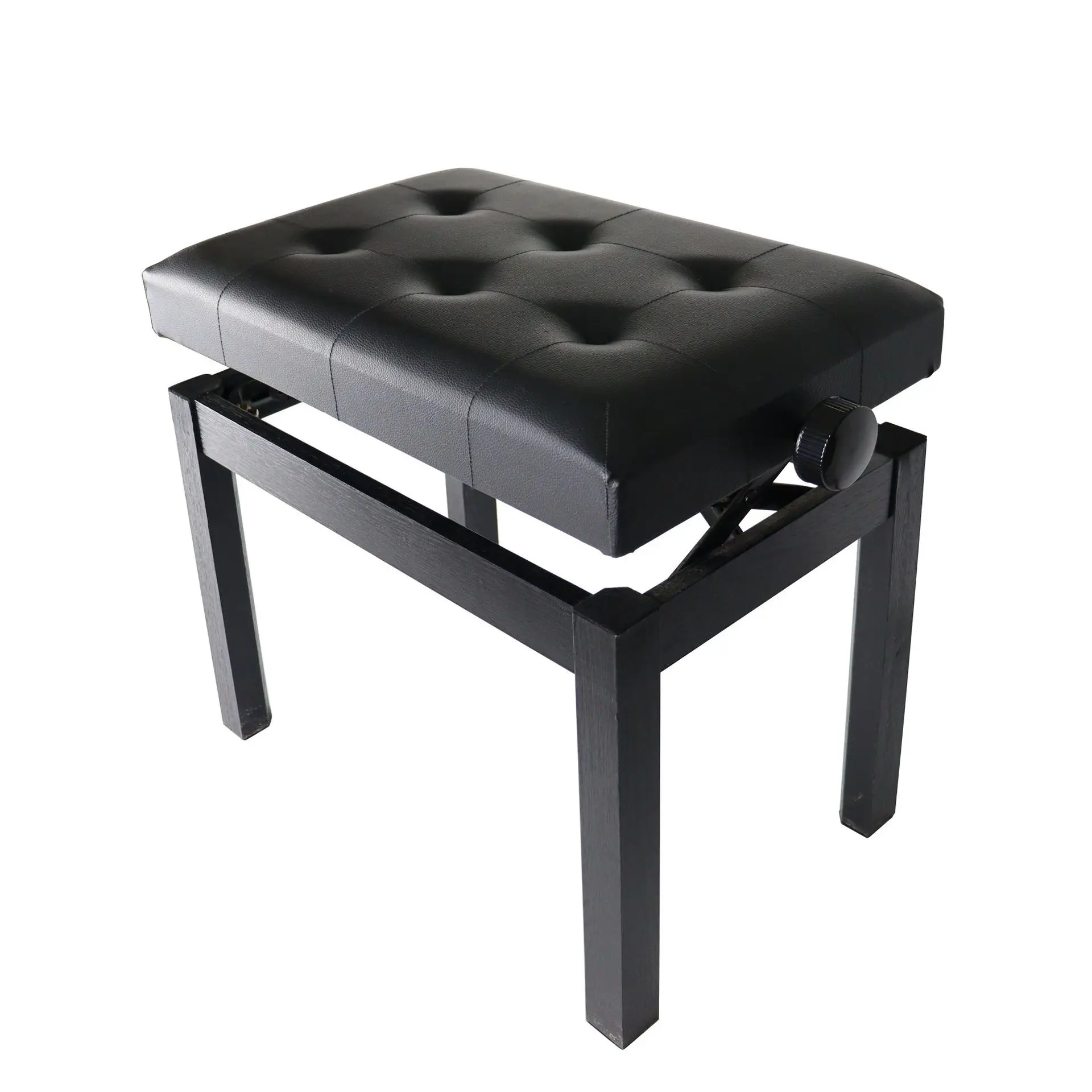 

Hooqu High Quality Height Adjustable Piano Stool Comfortable Seat Black Thick Foam Seat