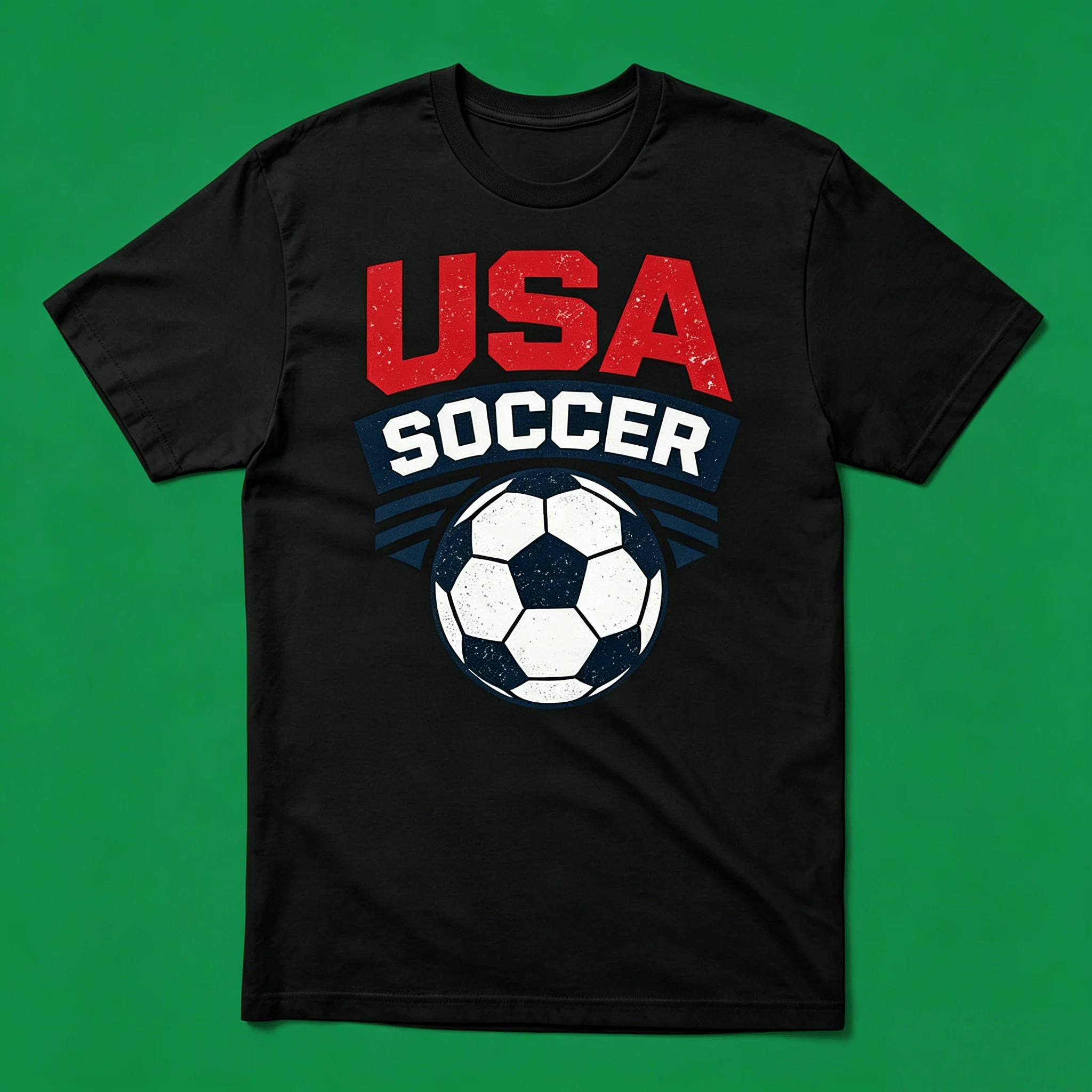 180G Cotton Vintage USA Soccer T-Shirt 2026 World Cup Distressed Retro Graphic Tee Unisex Breathable Game Day Shirt Fast Delivery