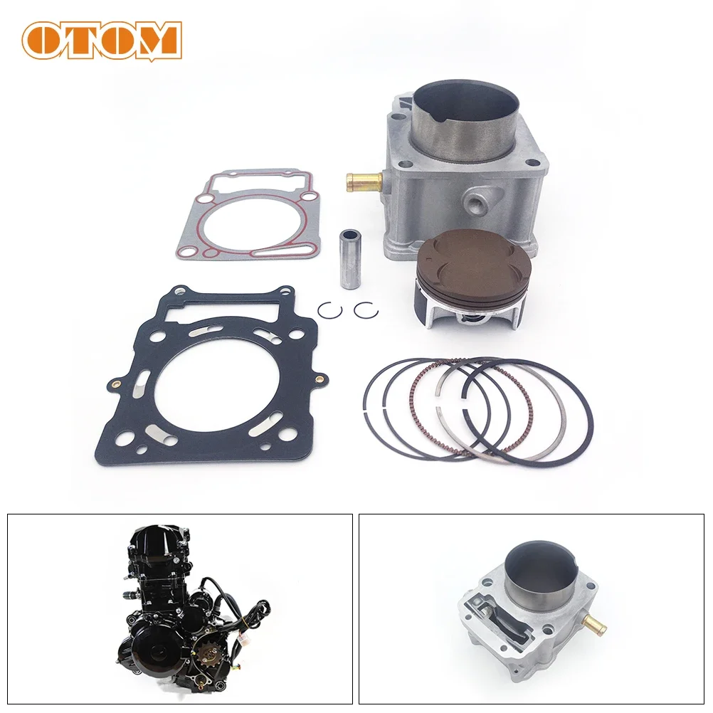 OTOM Motorcycle 77mm Cylinder Block Bore Piston Pin Ring Gasket Set For ZONGSHEN ZS174MN-5 NB350 NB300 Pit Dirt Bike Accessories