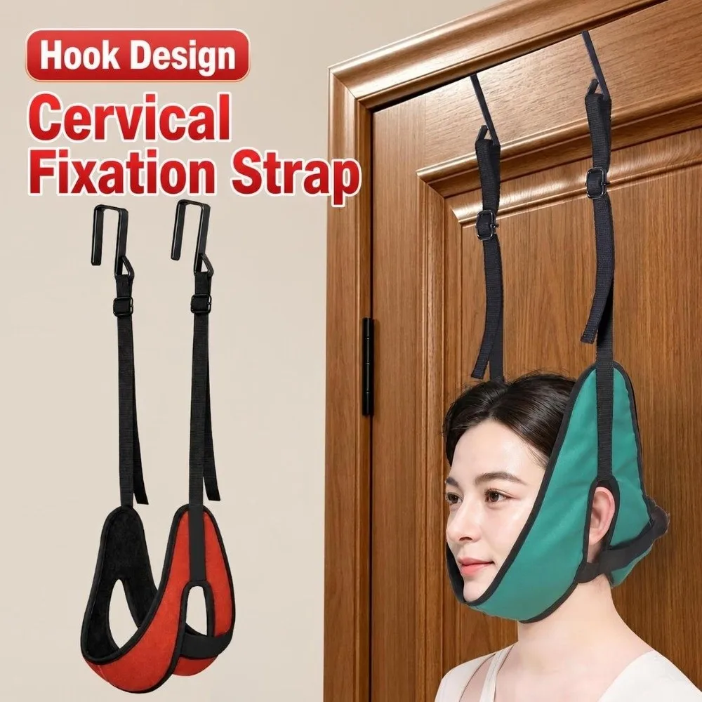 Ergonomic Door Hanging Neck Brace Adjustable Straps Household Cervical Decompression Sling Thickened Neck Traction Device