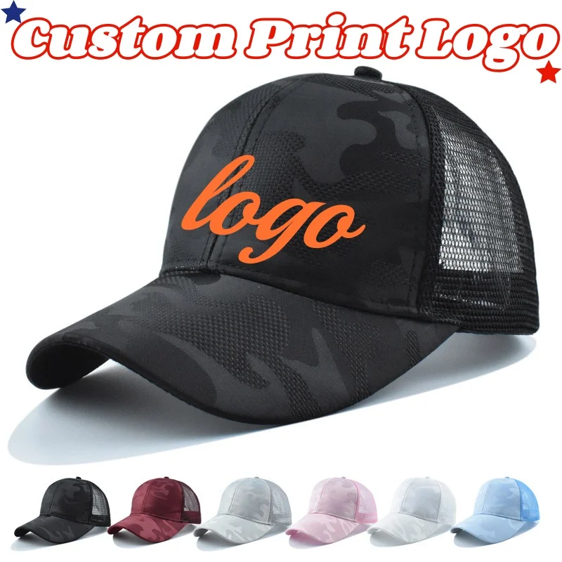 Maßgeschneiderte, bedruckte Logo-Batikmütze, modische und lässige Baseballkappe, atmungsaktiver Sonnenschutz-Mesh-Hut, geeignet für Männer und Frauen – Detail 1