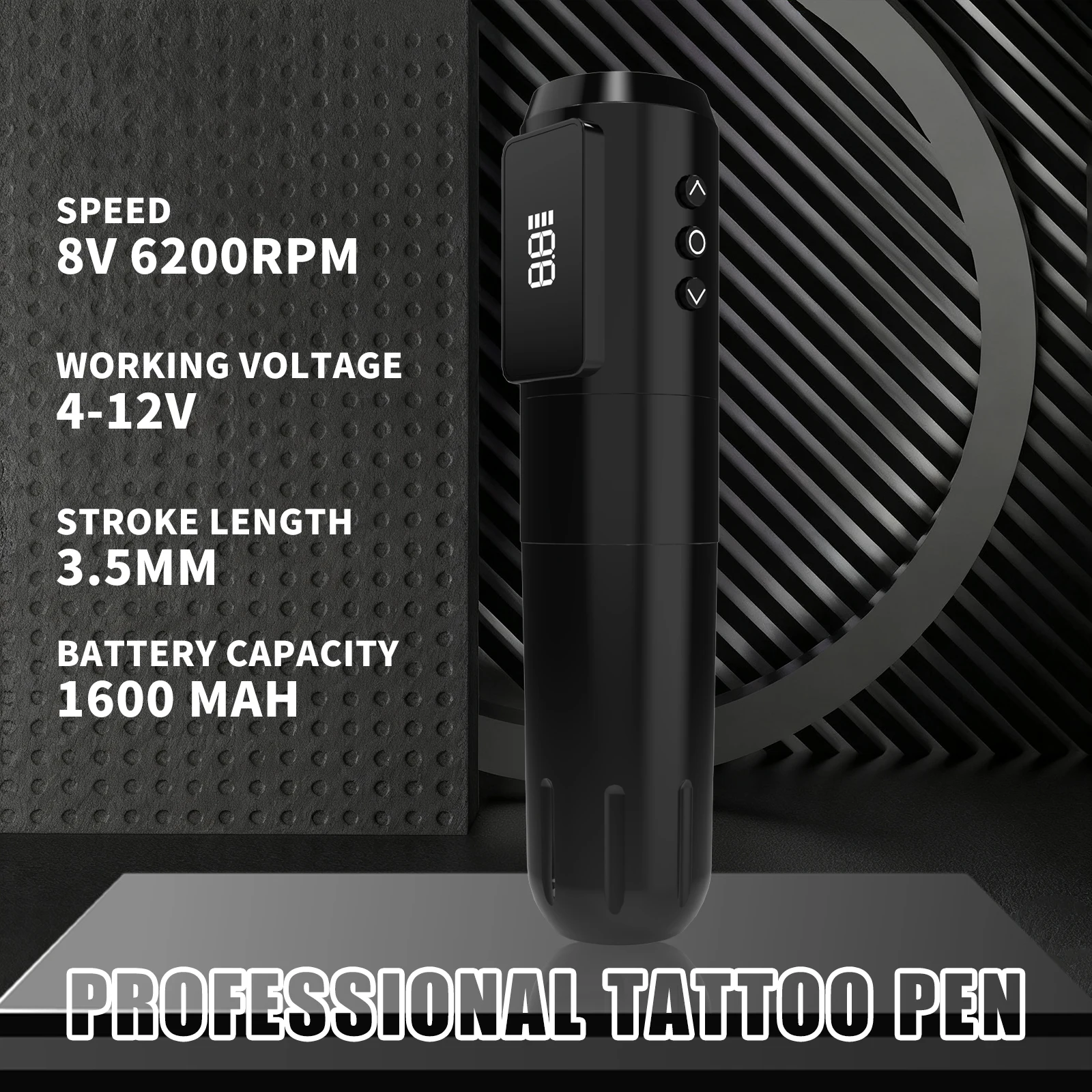 Yilong 1600mAh Wireless Rotary Tattoo Pen Kit Coreless Motor Tattoo Machine with LED Display for Professional Body Art