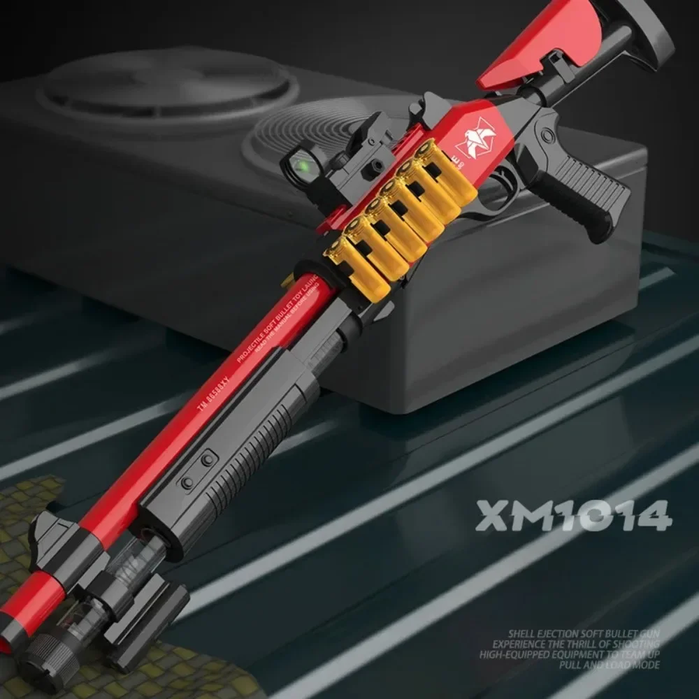 장난감 총 모델 폼 블래스터 샷건, 빈 탄피 배출 디자인, 9개의 탄창과 20개의 소프트 총알 포함, 남자아이 및 성인 생일 선물용