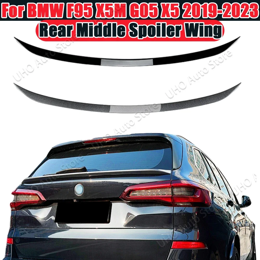 

Rear Boot Trunk Middle Mid Spoiler Wing Splitter Trim For BMW F95 X5M G05 X5 2019-2023 Accessories Body Kits ABS Black Trim