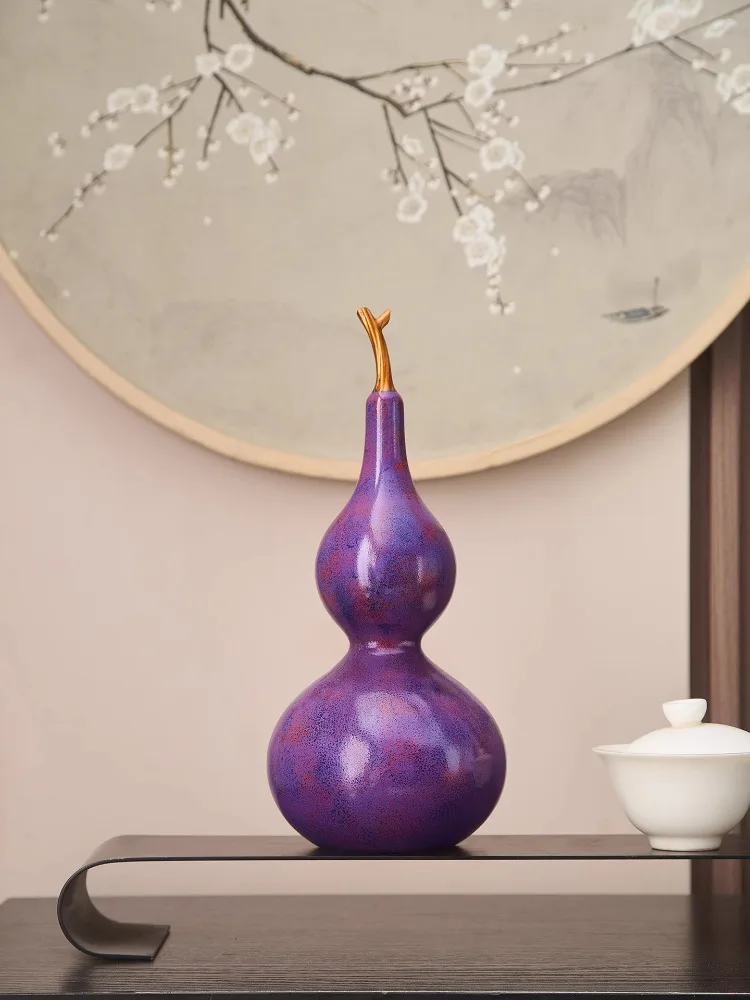 Home Decor Purple Qi Donglai Hulu Sculpture Decoration Living Room Entrance TV Cabinet Office Desktop Calabash Decorations Gifts