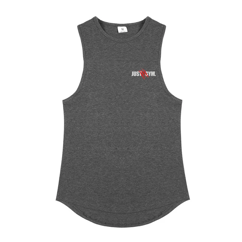 Gym Bodybuilding Casual Stitching Vests Summer Workout Breathable Cotton T-shirts Mens Loose Fitness Muscle Sleeveless Clothing