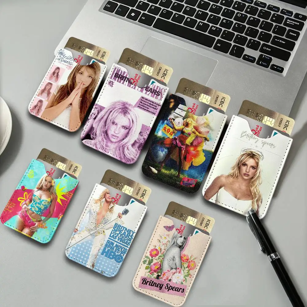 Singer B-Britney S-SpearsS Light Soft Leather Mini Card Holder, Ultra Slim Credit Card Wallet for Unisex Pocket Card Storage
