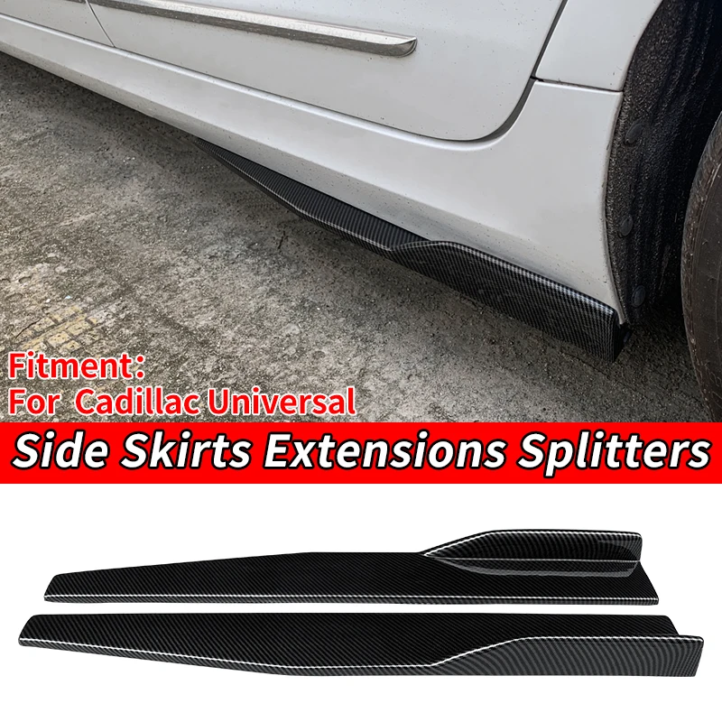 2 Pieces Car Universa Side Skirt Bumper Diffuser Spoiler Aprons Wings 75cm Accessories For Cadillac Series XTS XT5 ATS CT6 CT4