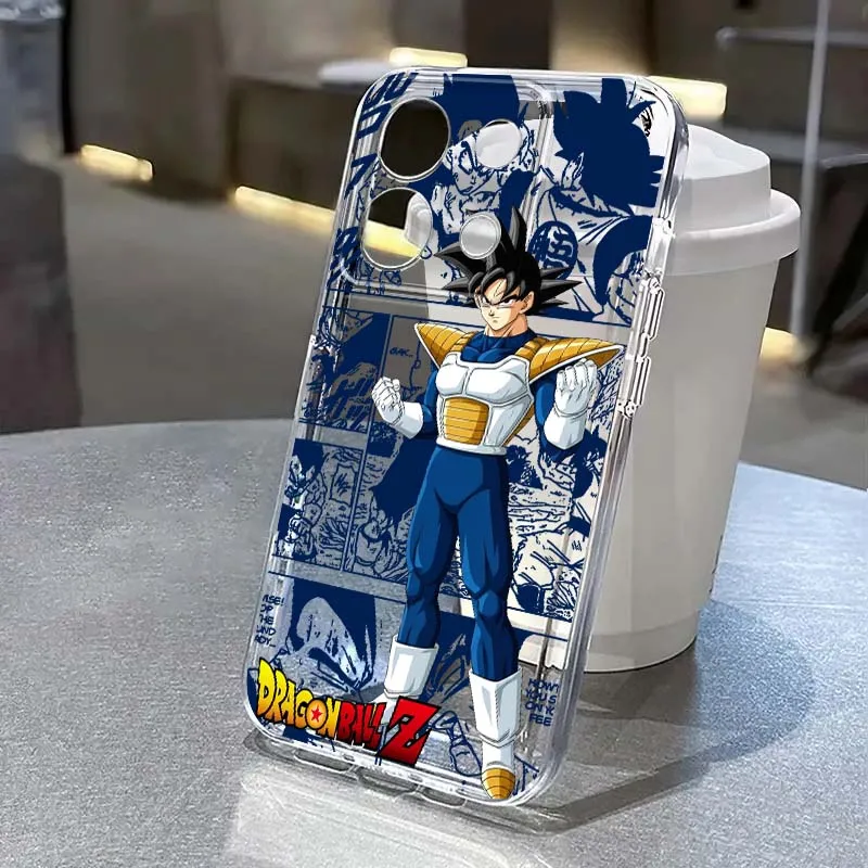 

Dragon Ball Art Vegeta Phone Case For Xiaomi Redmi Note 15 14 13 12 11E 9 9T 8 8T Pro Plus Turbo 5G Fashion TPU Transparent