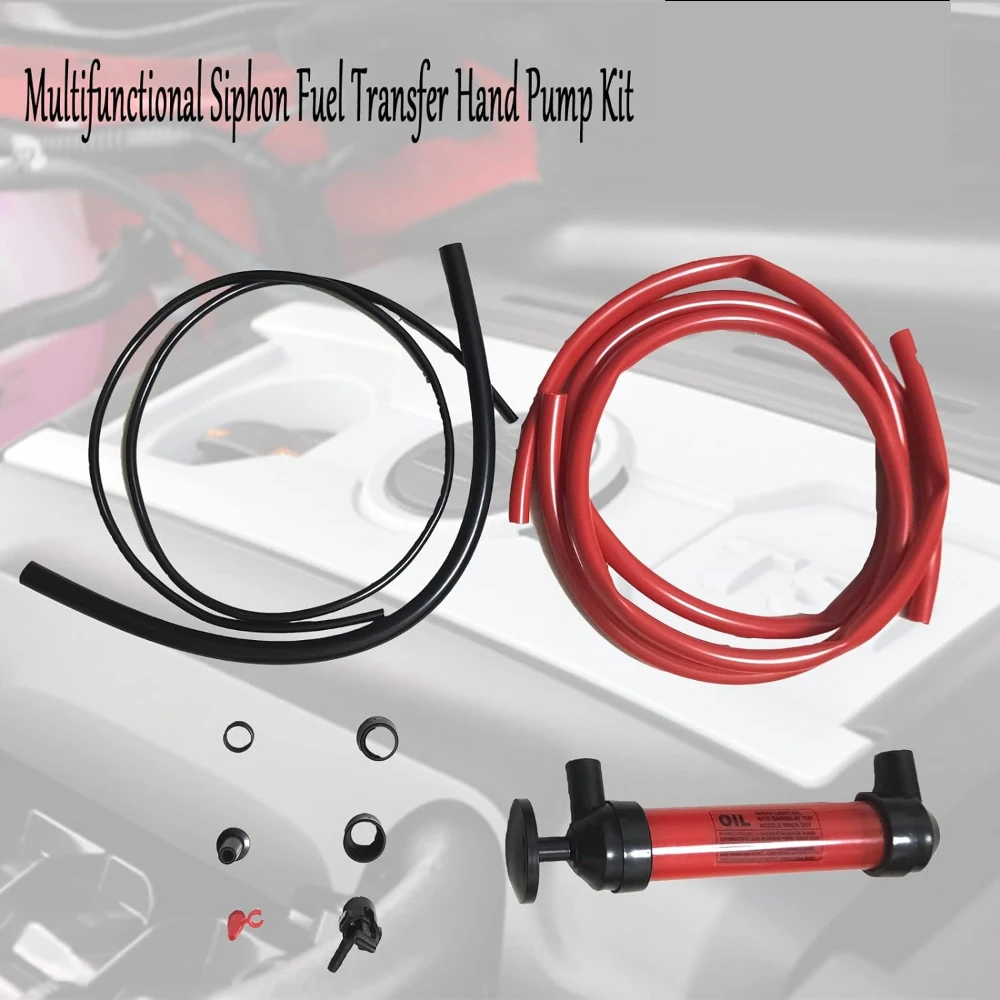 Siphon Fuel Transfer Pump Kit Multi-Use Car Oil Pump Fluid Transfer Pump Siphon Pump for Gasoline Oil Air and Other Fluids