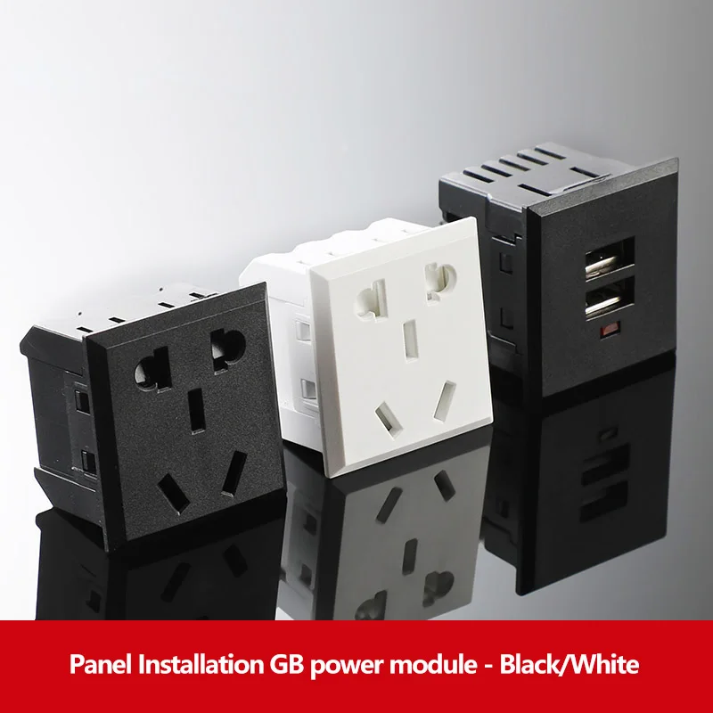 86 Type Panel Power Socket National Standard 1-Bit 2/3 Hole TV Wall Ground Plug Module USB Module  Engineering Installation