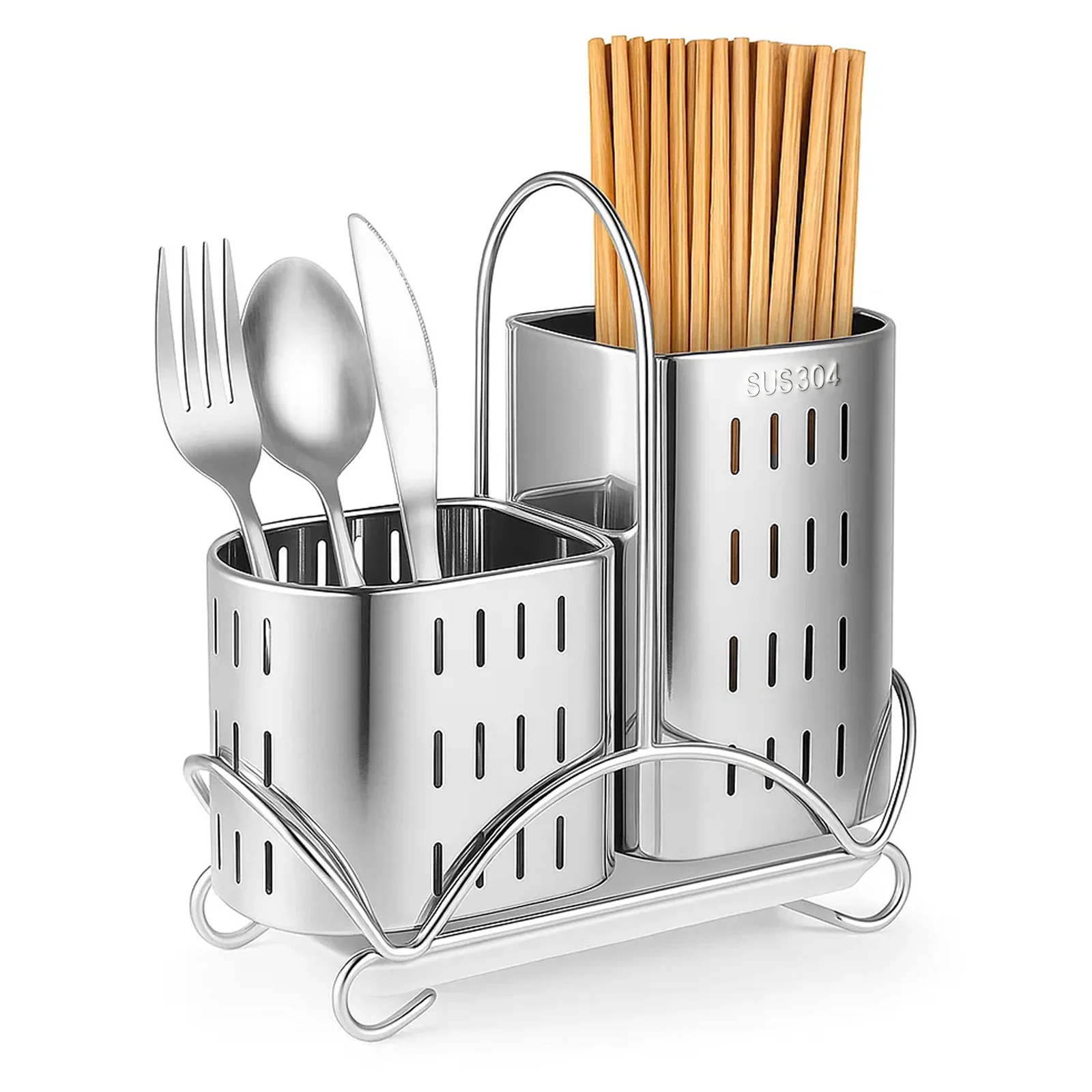 

Stainless Steel Kitchen Utensil Rack Multi-functional kitchen cutlery organizer Space-saving design Ideal for storing knives