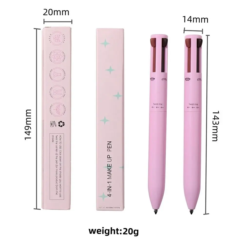 Novos cosméticos 4 em 1 delineador maquiagem multi-efeito intensificadores de sobrancelha de longa duração à prova d'água deitado caneta de bicho-da-seda feminina