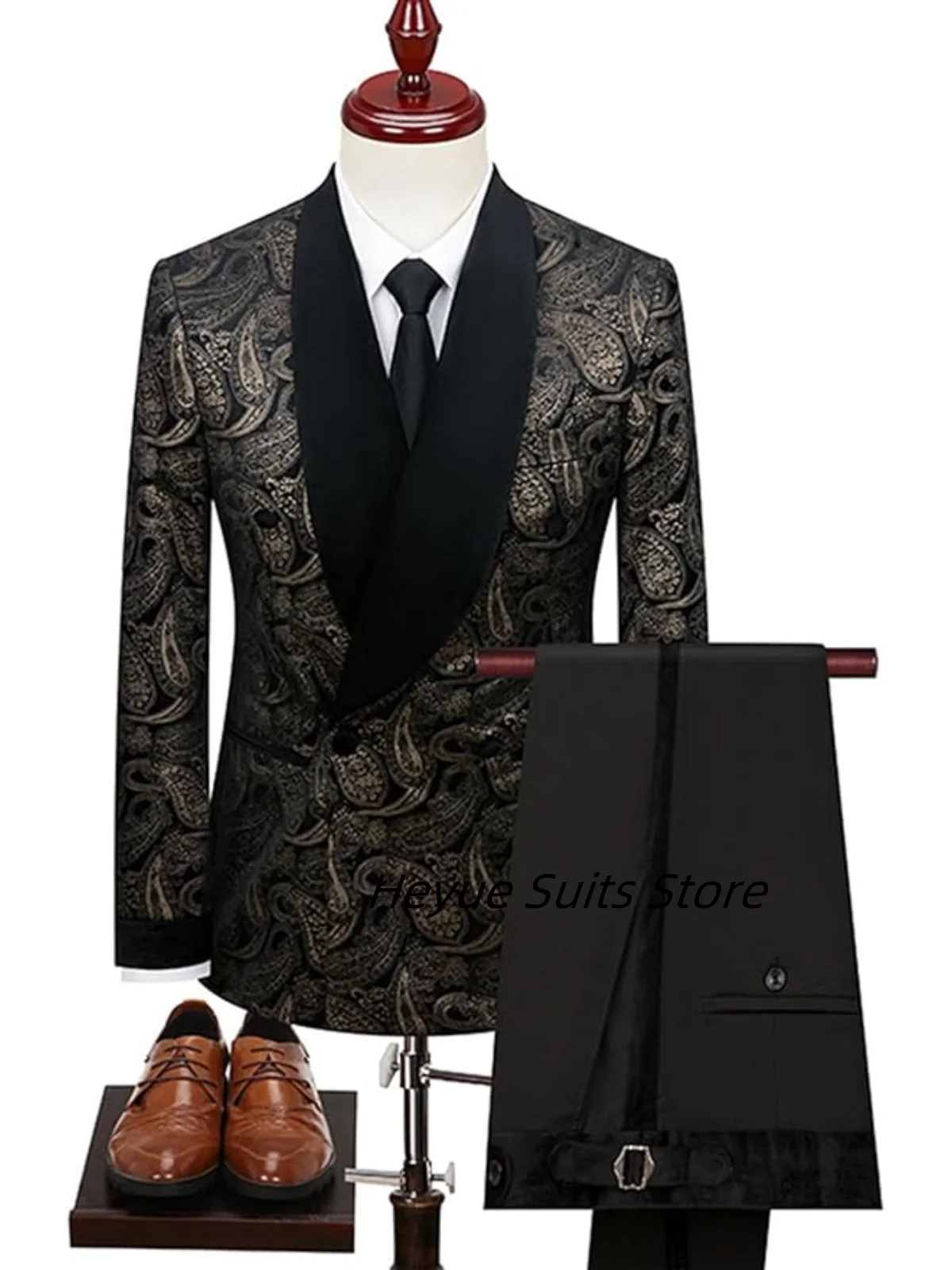 Elegant Velvet Men Suits Slim Fit Shawl Lapel Cstomized Groom Party Tuxedos 2 Pieces Sets Business Male Blazers Costumes Homme