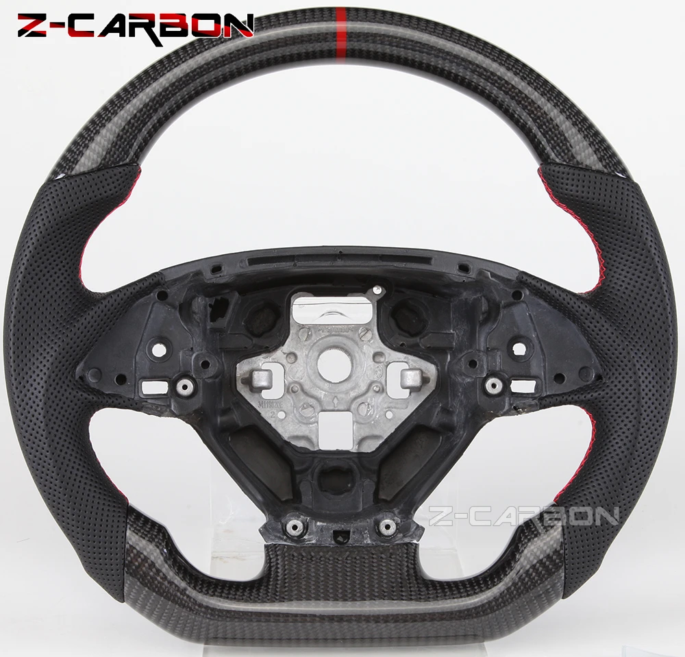 For Chevrolet Corvette C7 z06 2014 2015 2016 2017 2018 2019 Real Carbon Fiber Steering Wheel Perforated Leather Racing Wheel