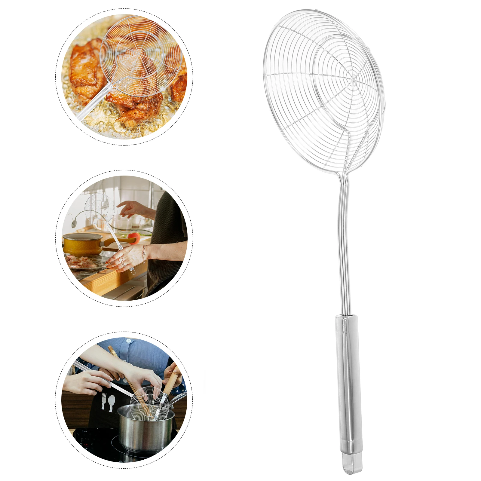 

Extra Large Stainless Steel Skimmer Ladle Colander Spoon For Frying Hot Pot Cooking Wire Strainer Long Handle Filter