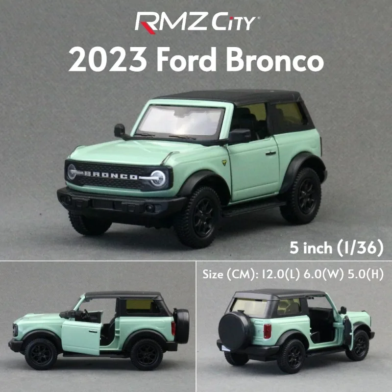 Simulatie 1/36 Ford Bronco 2023 Legering Model Auto Mustang GT Pickup Truck Speelgoed Pull Back Collectie Miniatuur Voiture Jongen Gift