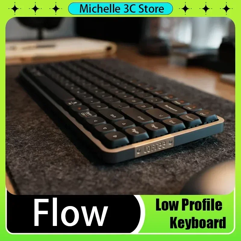 Flow Low Profile Wireless Mechanical Keyboard 100keys Bluetooth Gasket 2-Mode Game for Gamer Laptop PS4 Xbox IPhone IPad