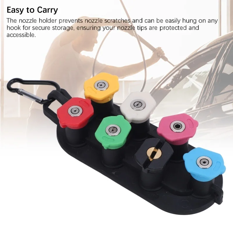 Pressure Washer Nozzle Tip Set 4000PSI 1/4 Inch Quick Connector Adjustable Angle Pressure Washing Tips For Car Washing 7 Hole