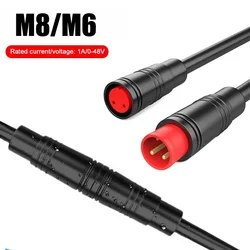 M8 Electric Bicycle Connector M6 E-bike Waterproof 2 3 4 5 Pin Plug Scooter Brake Cable Signal Connect Cut Off Power Sensor Wire