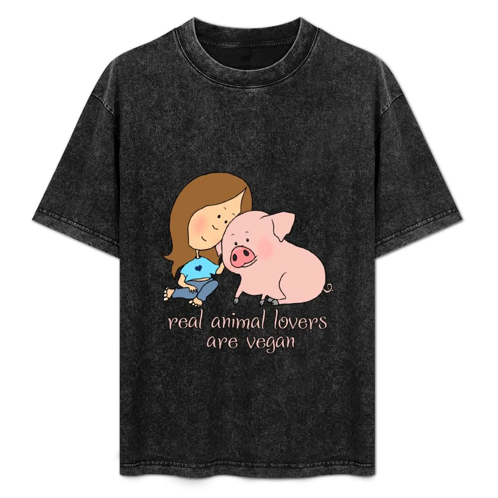 REAL ANIMAL LOVERS ARE VEGAN T-Shirt Sporty Breathable Short Sleeve T-Shirt