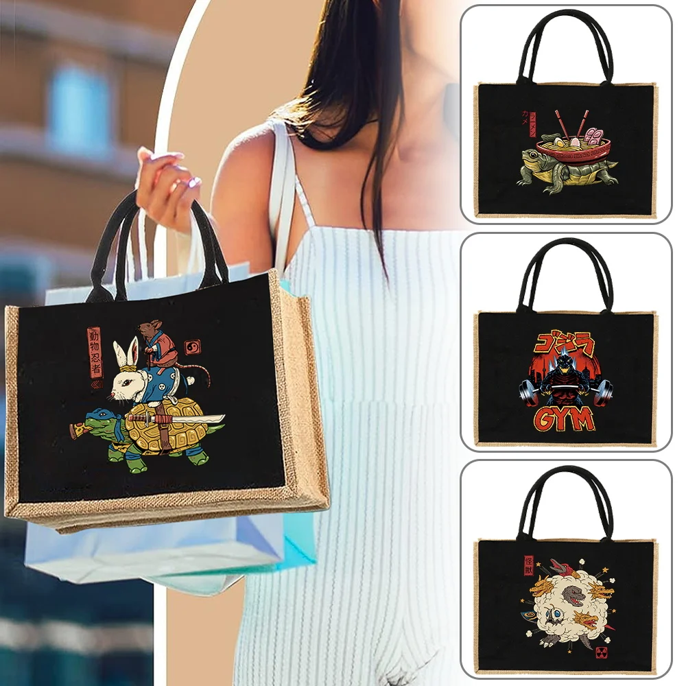 

Jute Handbag Shoulder Bag Sacks Jute Imitation Sacks Linen Bags Women Shopping Pouch Designer Laminated Bags Japanese Style 2026