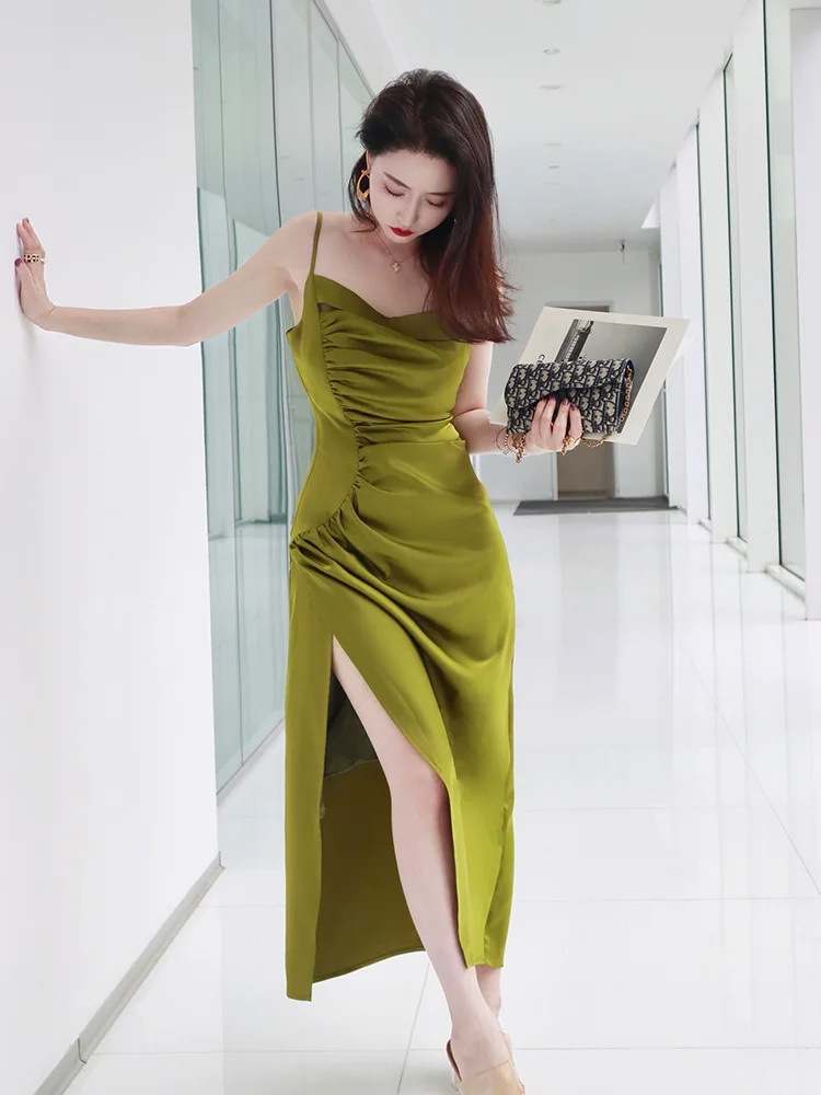 

Юбка миди ReVe High-End Olive из атласа Cloud Weave с эффектом похудения, без бретелек, плиссированная, с высокой талией, 6 см, для уличного стиля