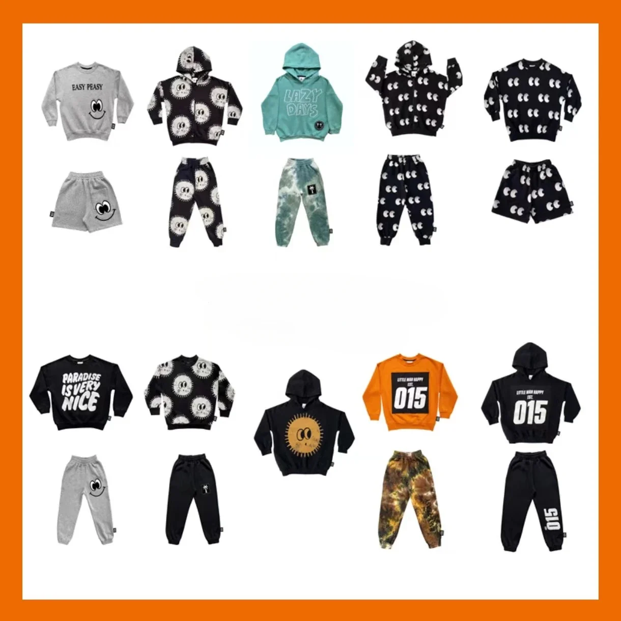 

[Spot] Autumn and winter LMH first wave of children's sweater sweatpants set men's hooded sweater kindergarten jacket women