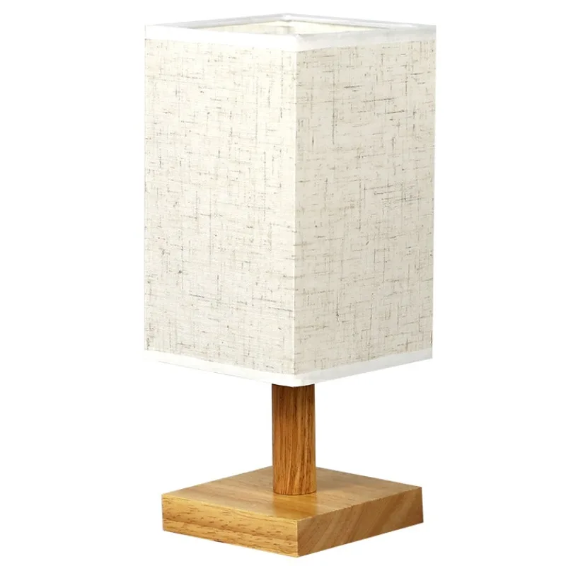 Lámpara de madera nórdica coreana, luz LED de mesa, luz nocturna para dormitorio, protección ocular, decoración del hogar