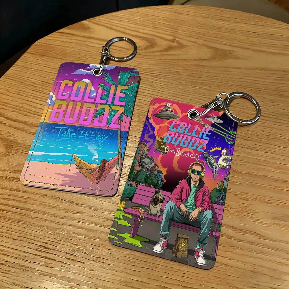 

Singer C-Collie Buddz Card Holder With Keychain Executive Protection For Bank Credit Subway Bus Case