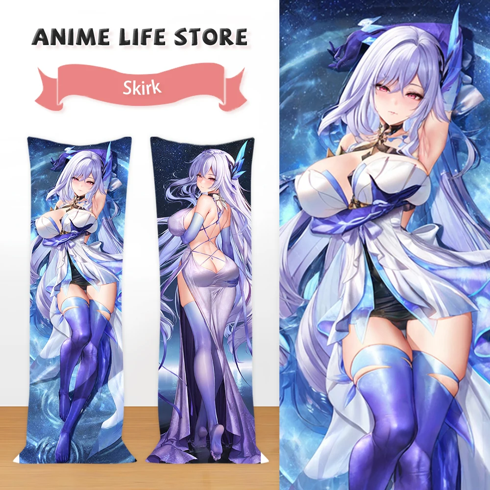 

Game Genshin Impact Skirk Dakimakura Cover Double-Sided Print Peachskin Anime Pillowcase Hugging Fullbody Otaku Cushion Cover