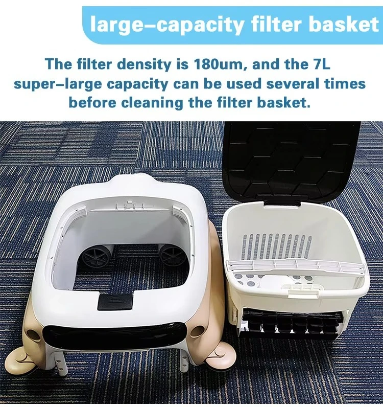 Smart Cordless Robotic Pool Surface Cleaner Auto-Turn Automatic Pool Vacuum Skimmer Basket Easy-to-Use Cleaning Robot 7800mAh