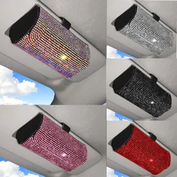 Crystal Car Glasses Case Sunglasses Storage Box Glasses Holder Sun Visor Glasses Case Bling Car Assessoires Interior for Women