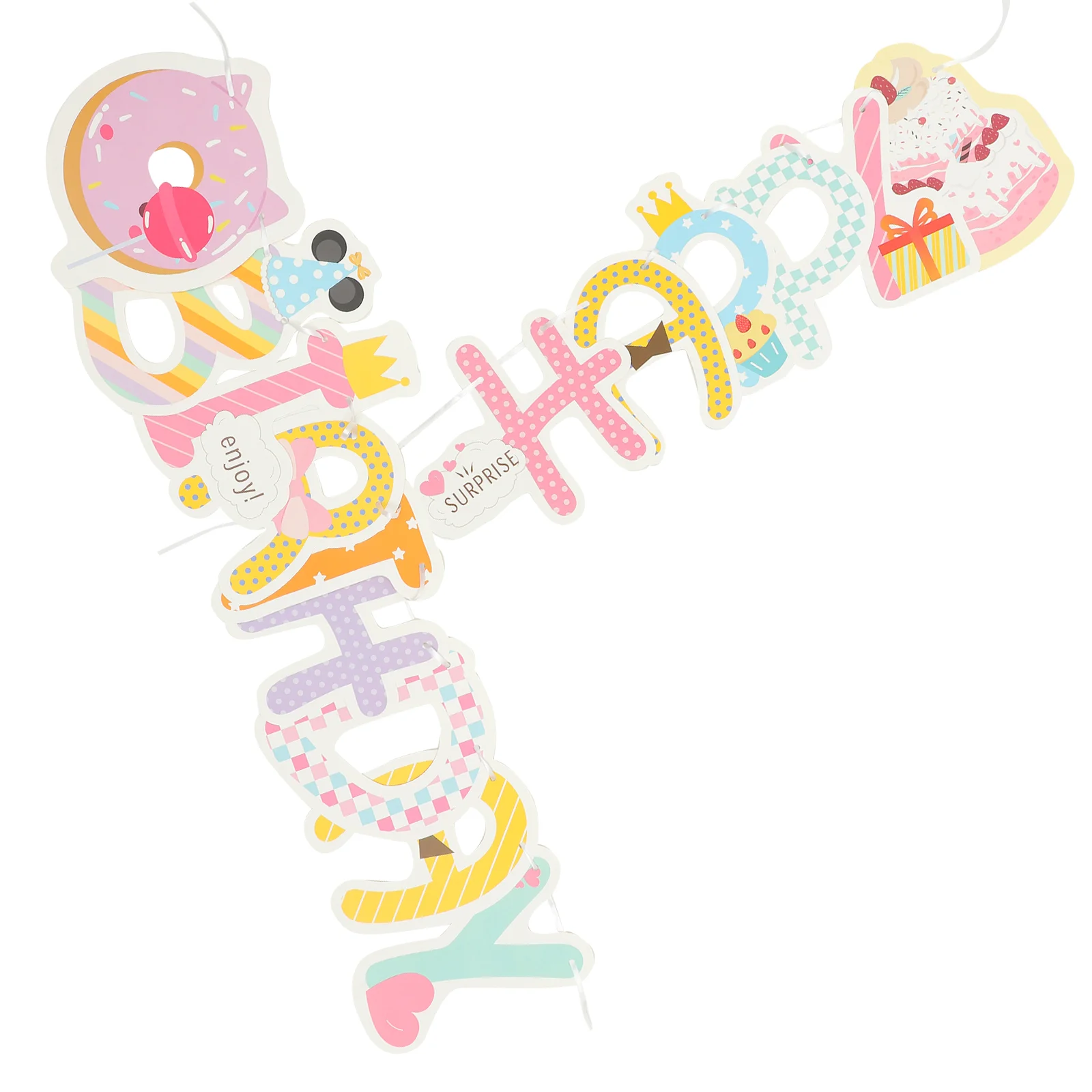 Birthday Banner Happy Decorations Anniversary for The Party Hanging Paper Banners Miss