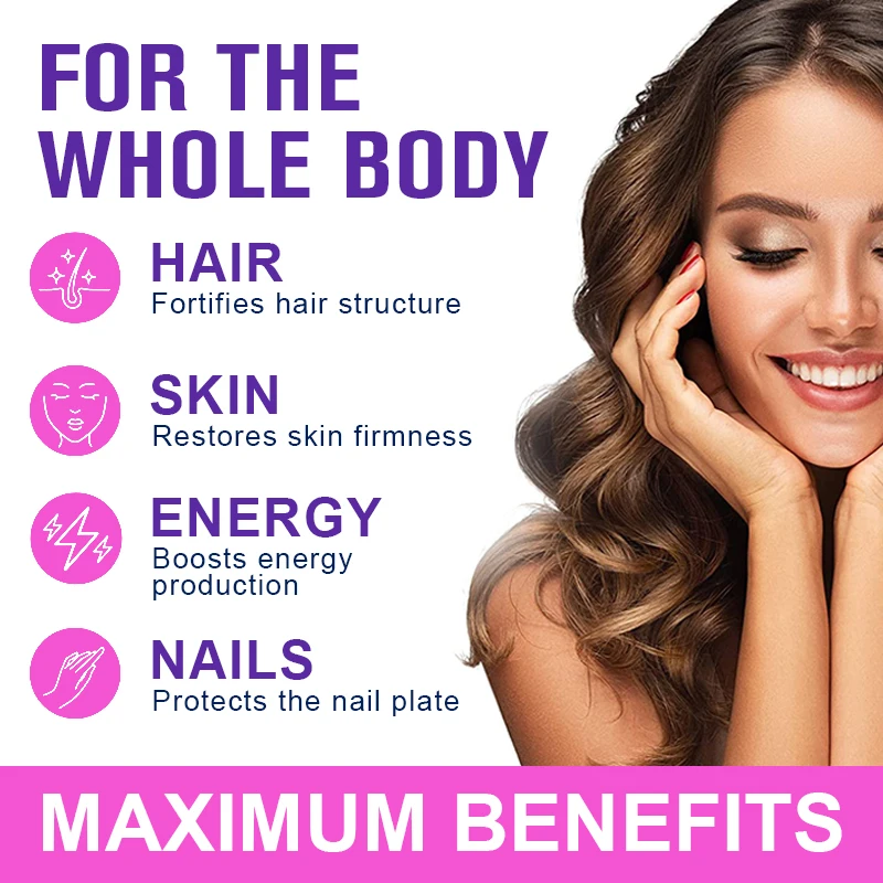 Collagen and Biotin Capsules Biotin for Hair Growth Healthy Nails &Skin Hair Farming Supplement Beauty Health Skin Care