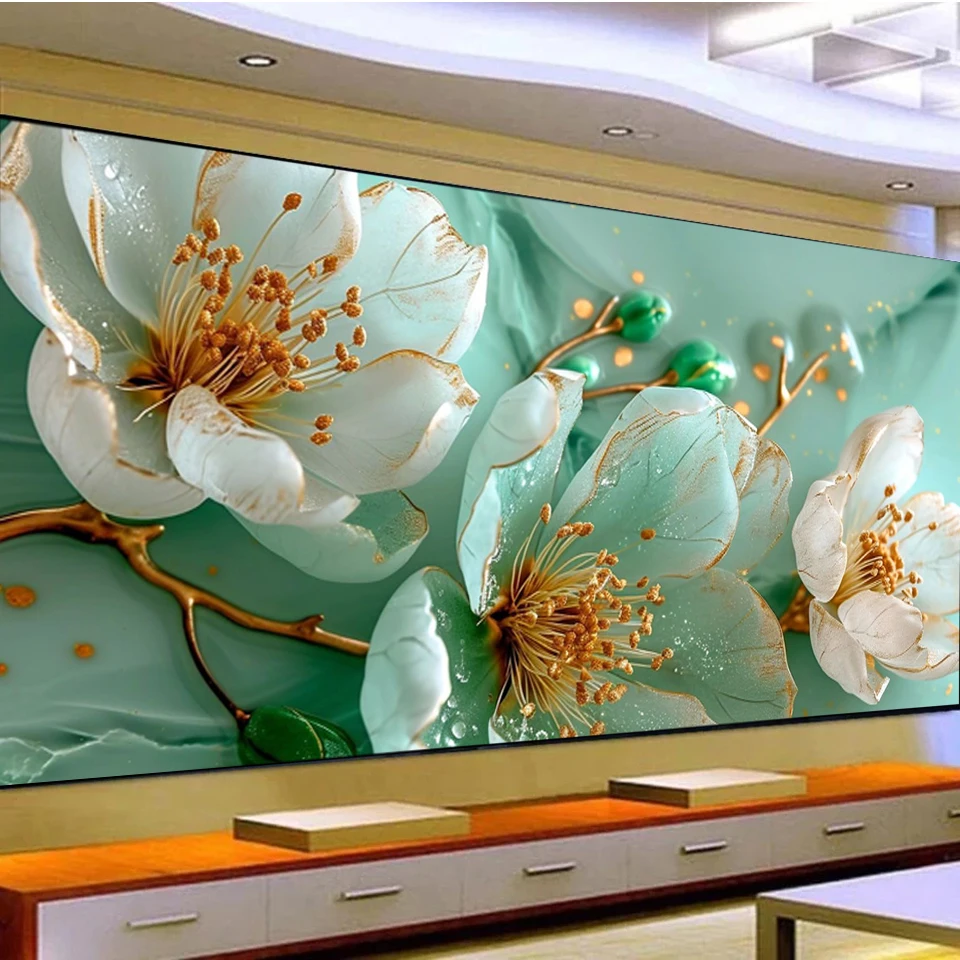 

DIY 2025 Алмазная мозаика, красивые цветы, 5D квадратные круглые стразы, драгоценный камень, вышивка крестиком, украшение для дома, настенное искусство, большой