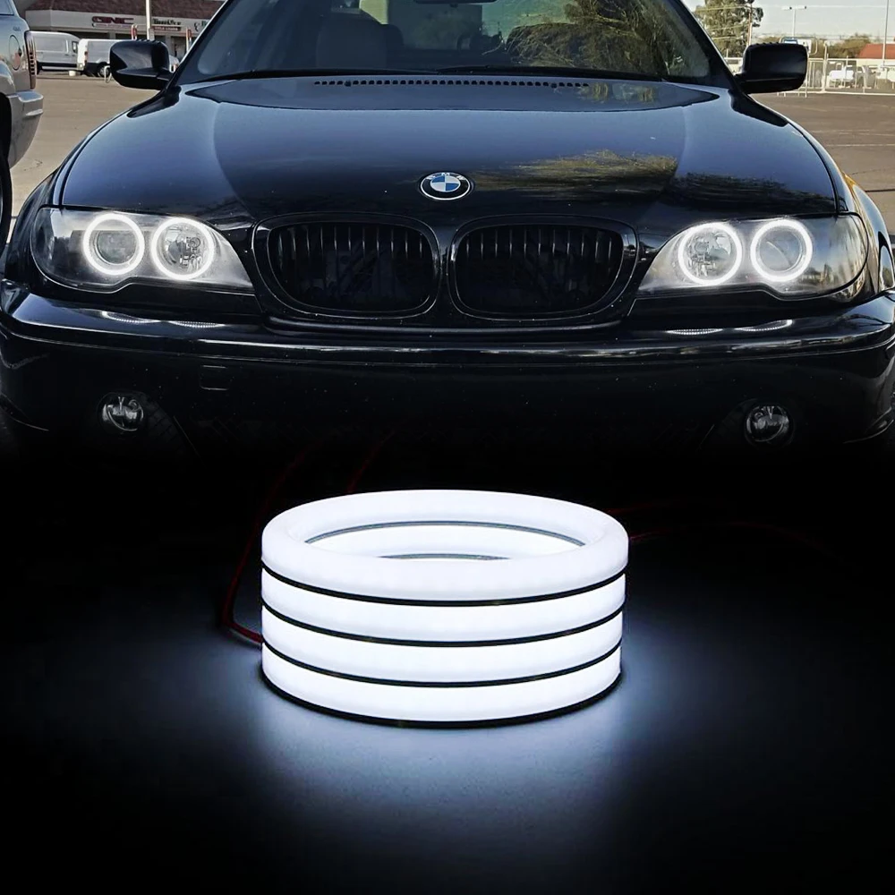 

4 шт. белые светодиодные хлопковые светильники Angel Eyes Halo Ring Kits для BMW 3 5 7 серии E30 E32 E34 Сменный OEM-отражатель фар DRL