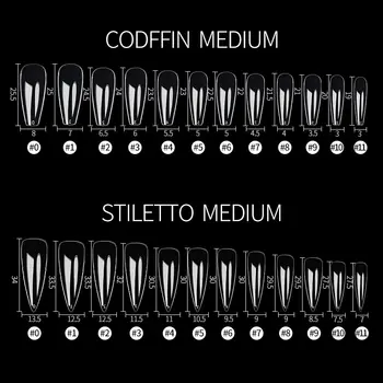 Falešné nehty Akrylové nehty Americké kapsle Gel Shot Umělé transparentní pro francouzské nehty Coffin Full Cover Tips 10 nejlepší prodej Americké kapsle - №9