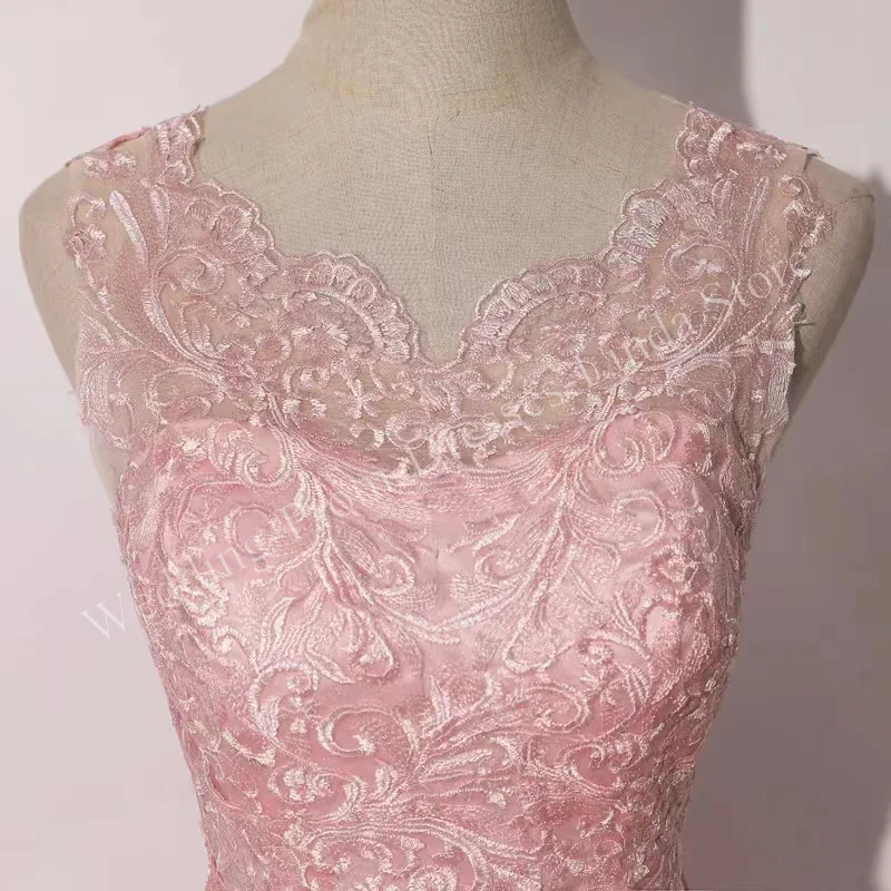 Vestido De quinceañera De tul con cuentas, traje De baile largo hasta el suelo, sin mangas, color rosa, para 15 Años, fiesta De graduación, boda, 2023