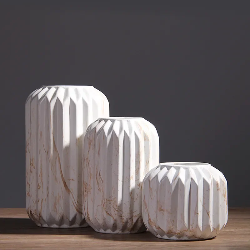 for Marble Pattern Ceramic Vase Coffee Table Ornament Modern Simple Creative Home Living Room Restaurant Flower Arrangement