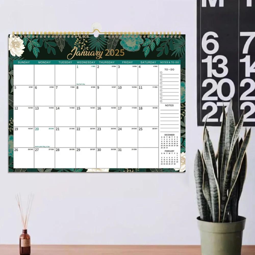 2025 Wall Calendar 12Months Hanging Calendar with Large Writing Blocks Suitable for Daily Monthly Daily Planner To Do List