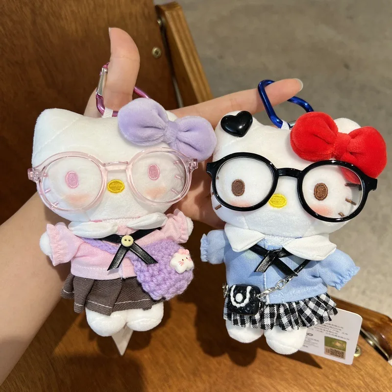 Nuovo cartone animato Hellokitty portachiavi in peluche ciondolo borsa in peluche centinaia di cambiamenti di costumi serie peluche bambola giocattolo