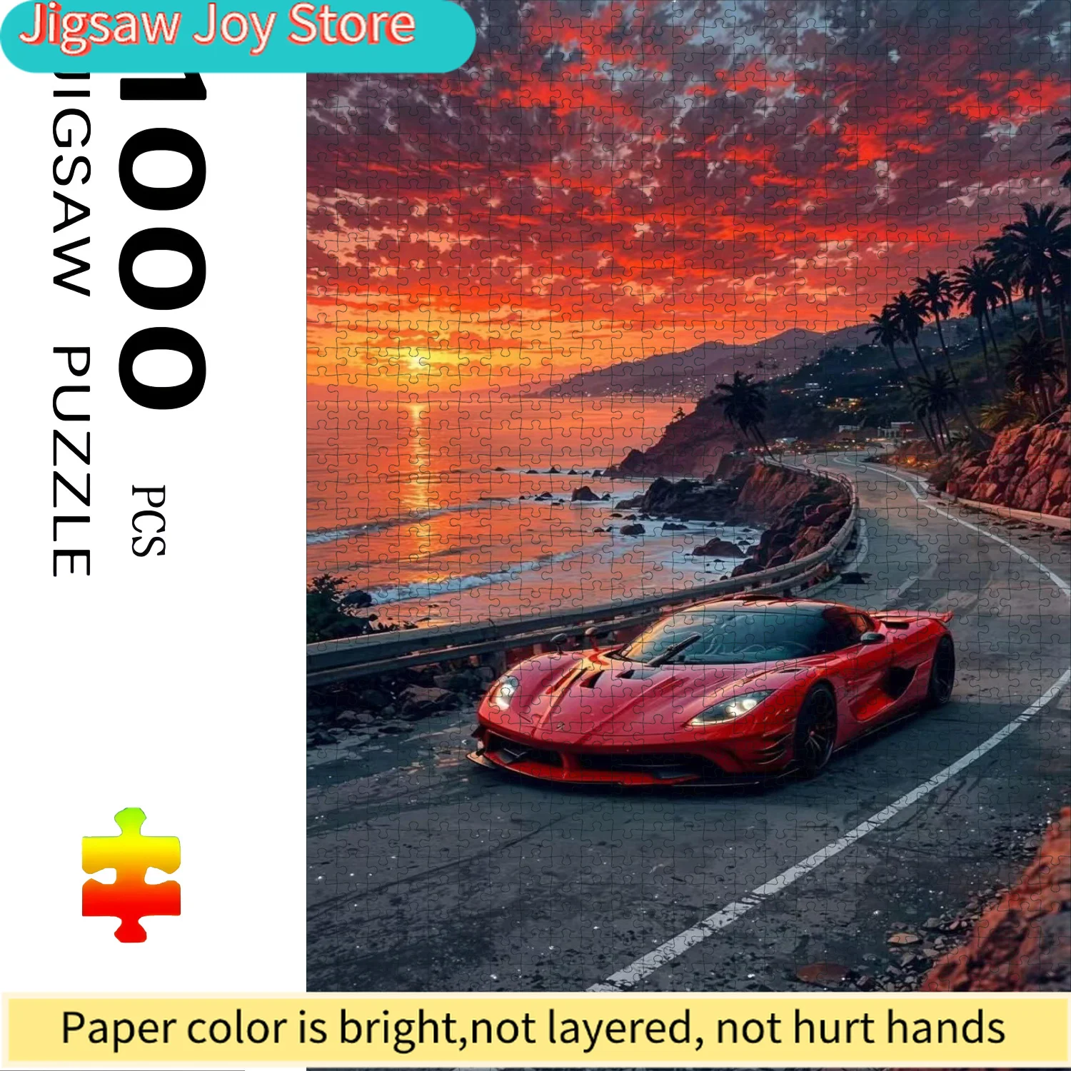

Boxed Puzzle - Sports and Sunset, High-Quality Durable Puzzle to Exercise Patience and Focus, Creative Family Entertainment