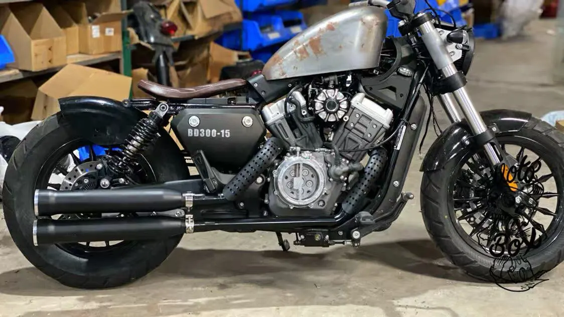 【Premium】For Harley 883/1200 modified exhaust pipe, Cobra exhaust rear end and rear section, horseshoe sound is deep and rich