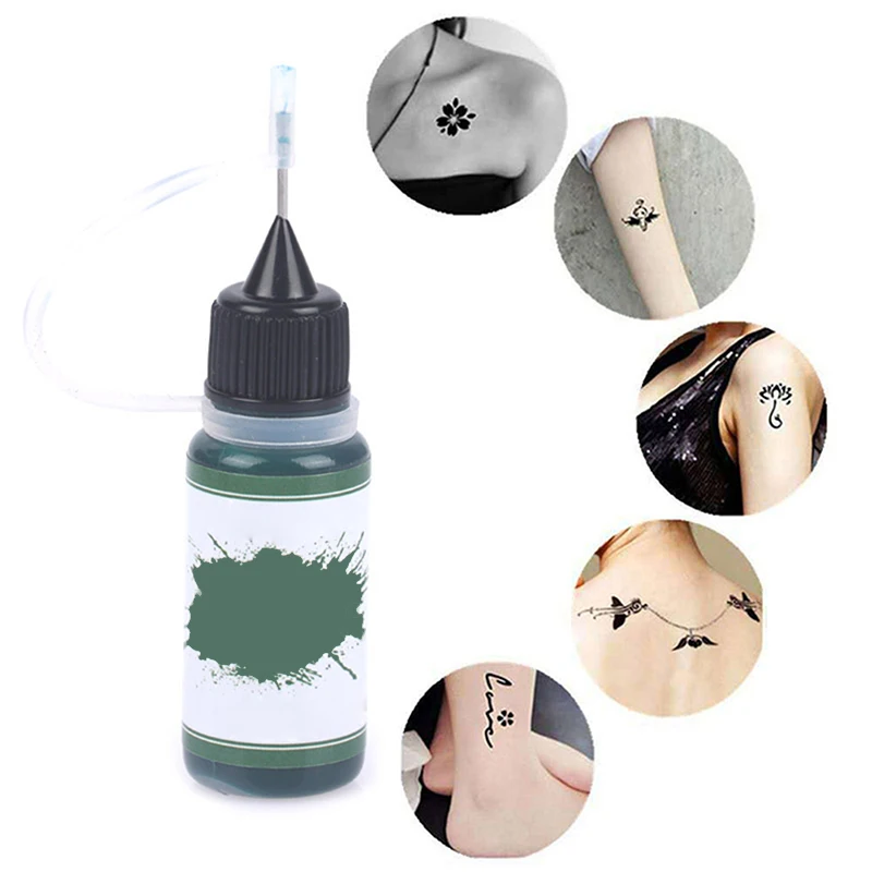 10Ml Tinta Jus Tato Henna Sementara Gel Buah Organik Alami untuk Cat Tubuh, Tahan Lama Aman Tahan Air Pasta Tato DIY 6 Warna