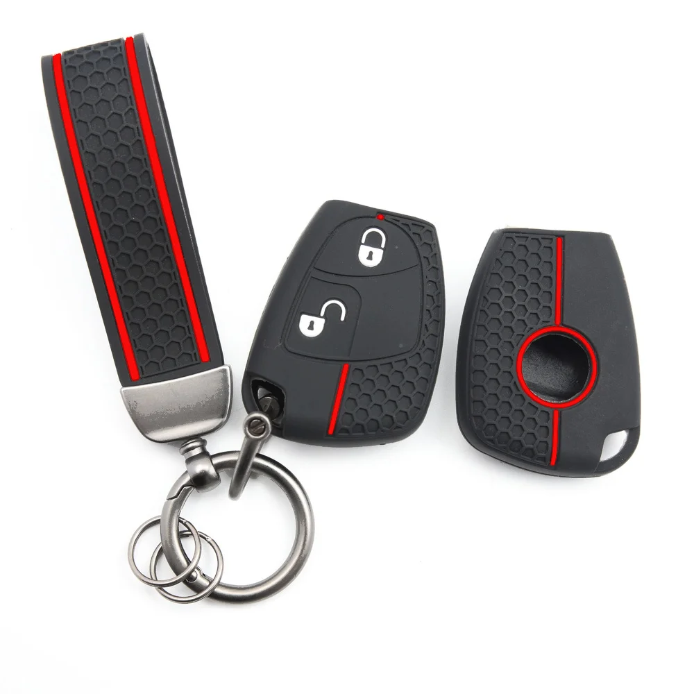 Protective Key Cover With Keychain For Mercedes-Benz CL55 CL600 CL65 C230 C240 C280 C320 Non Slip Precise Fit Full Coverage